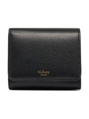 Continental French Classic Grain Half Wallet Black - MULBERRY - BALAAN 1