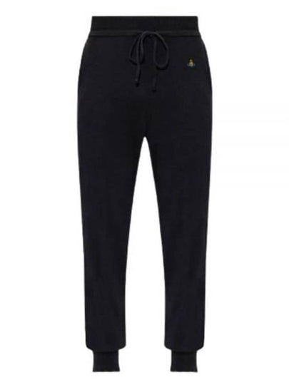 Women's Embroidered Logo Cashmere Blend Track Pants Black - VIVIENNE WESTWOOD - BALAAN 2