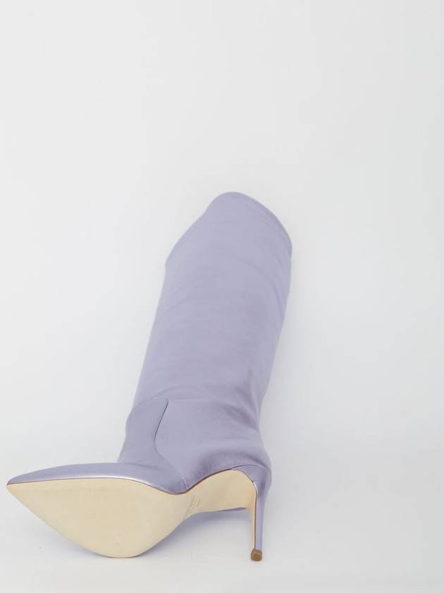 Lilac Leather Boots - PARIS TEXAS - BALAAN 4