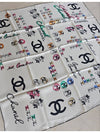 24 Season Women s Square Silk Scarf CC Logo Ivory AAA295 - CHANEL - BALAAN 5