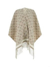 Jacquard Poncho Beige - SALVATORE FERRAGAMO - BALAAN 2