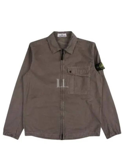 Old Treatment Garment Dyed Overshirt Jacket Dove Grey - STONE ISLAND - BALAAN 2