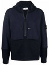 wappen patch knit hooded zip-up navy - STONE ISLAND - BALAAN 3