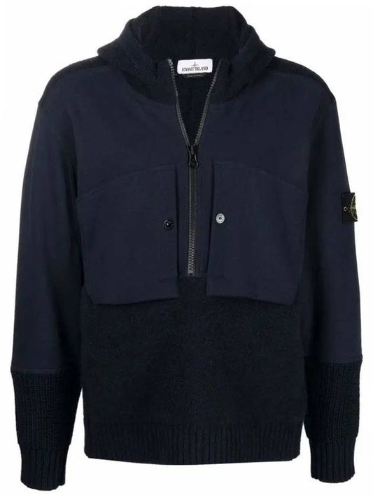 wappen patch knit hooded zip-up navy - STONE ISLAND - BALAAN 2