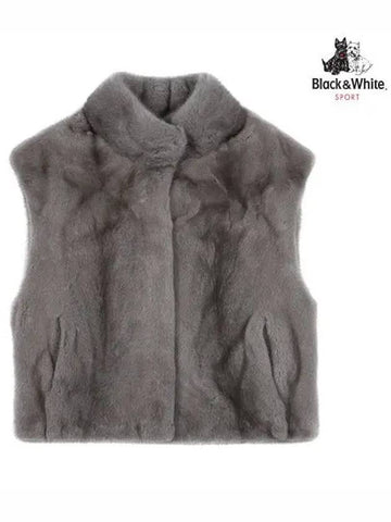 Women s Mink Vest 1034LXGL GREY - BLACK&WHITE - BALAAN 1