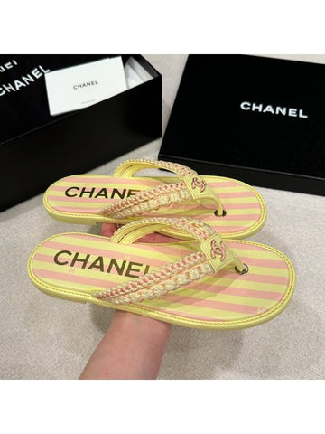 Slipper box crochet lambskin light yellow - CHANEL - BALAAN 1