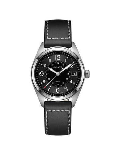 Khaki Field Quartz Leather Watch Black - HAMILTON - BALAAN 1