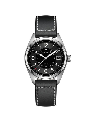 Khaki Field Quartz Leather Watch Black - HAMILTON - BALAAN 1