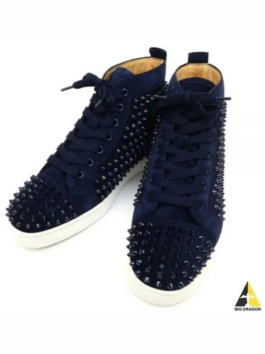 Christian Louboutin 3101212 Louis High Top Sneakers Navy V088 19S - CHRISTIAN LOUBOUTIN - BALAAN 1