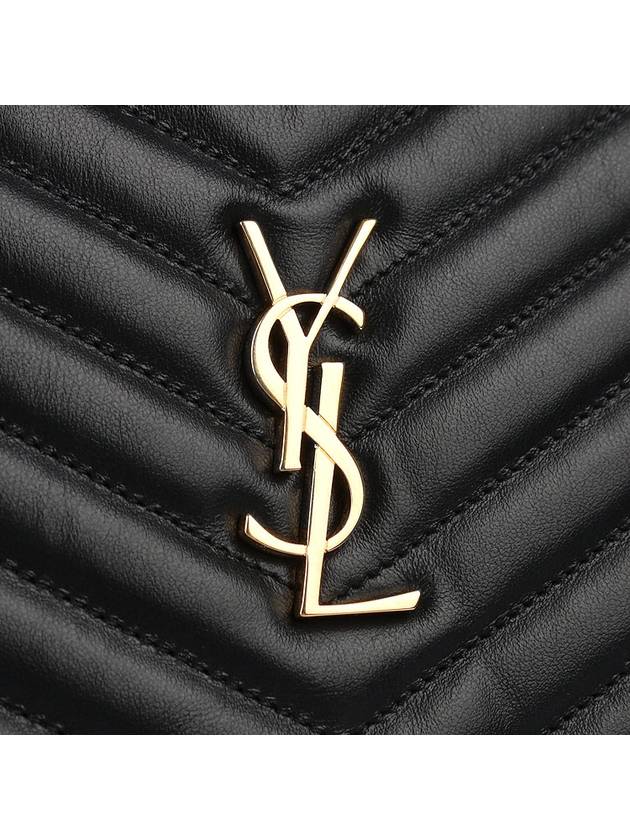 Gold Monogram Matelasse Clutch Bag Black - SAINT LAURENT - BALAAN 5