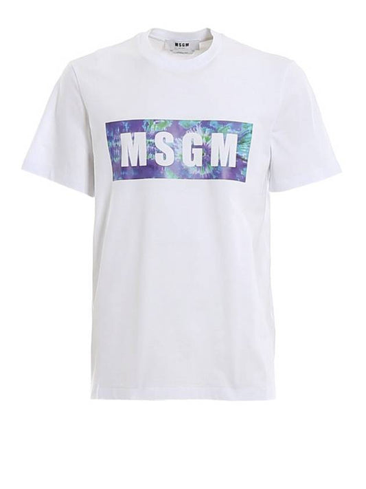 Men's Multi Square Logo Short Sleeve T Shirt White - MSGM - BALAAN 1