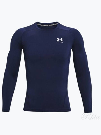 Men's Heat Gear Compression Long Sleeve T-Shirt Midnight Navy - UNDER ARMOUR - BALAAN 2