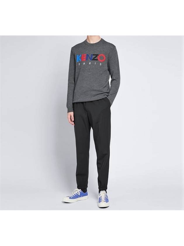 Embroidery Logo Sweatshirt Dark Grey - KENZO - BALAAN 5