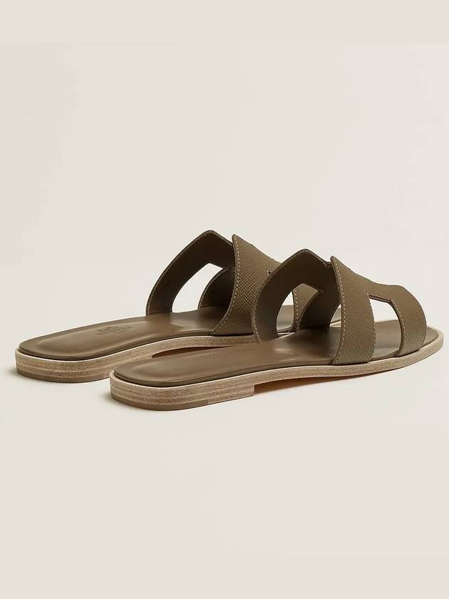 Oran Leather Sandals Etoupe - HERMES - BALAAN 4