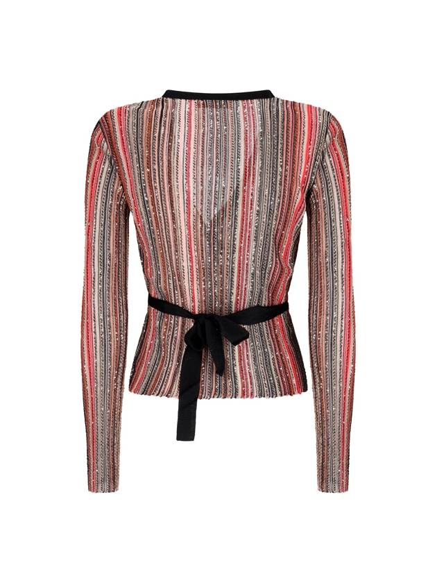 SWEATER WITH V-NECK VERTICAL STRIPES AND SEQUINS - MISSONI - BALAAN 2