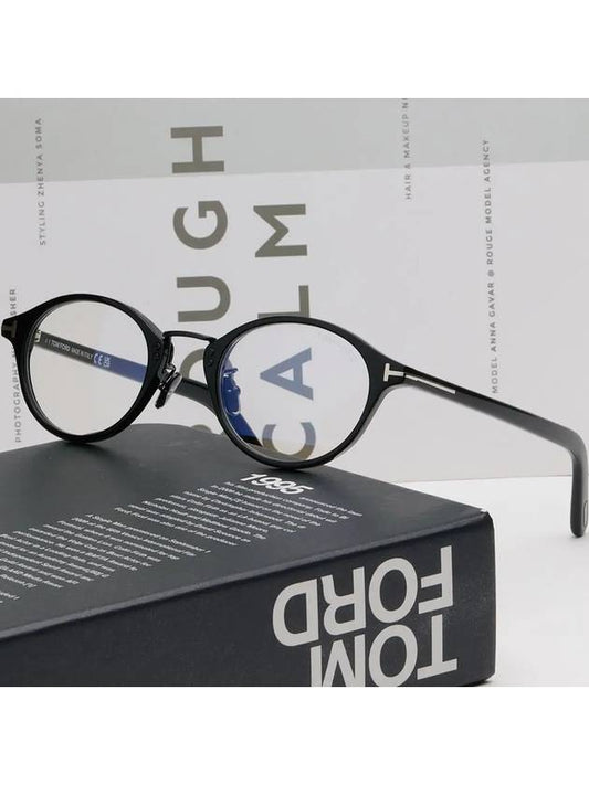 Blue light blocking glasses frame TF5920DB 005 round horn rim eye protection - TOM FORD - BALAAN 2