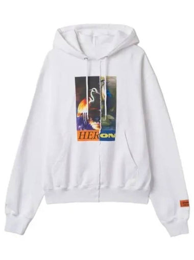 Heron Preston Split Graphic Printing Hood White - HERON PRESTON - BALAAN 1