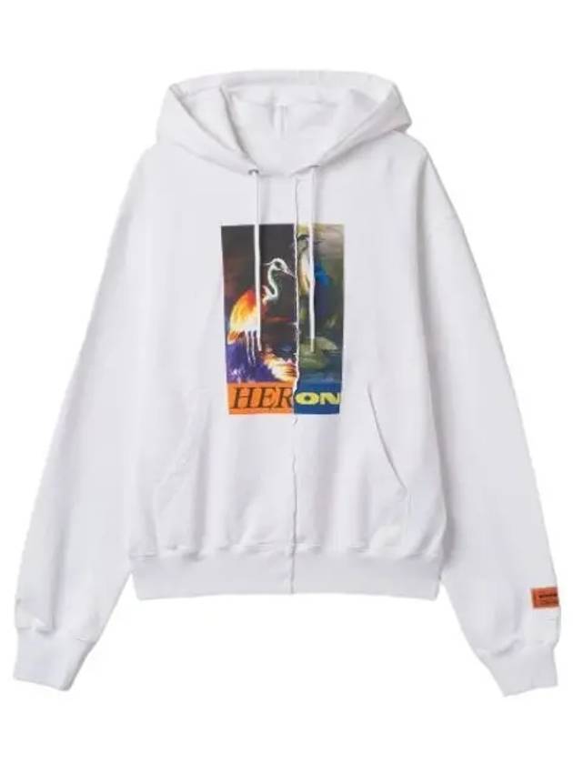 Heron Preston Split Graphic Printing Hooded White T Shirt Hoodie - HERON PRESTON - BALAAN 1