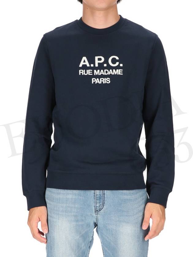 Rufus Embroidery Logo Sweatshirt Navy - A.P.C. - BALAAN 8