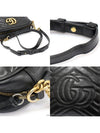 447632 Black Matelasse Chevron Gold Plated GG Marmont Small Chain Shoulder Bag - GUCCI - BALAAN 6