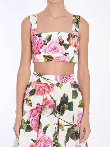 Floral crop top - DOLCE&GABBANA - BALAAN 1