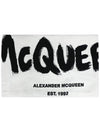 Logo Wool Shawl Muffler Gray - ALEXANDER MCQUEEN - BALAAN.