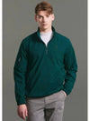 Men s Fleece Lined High Neck Half Zip Up Windbreaker Dark Green - CLEVELAND GOLF - BALAAN 1