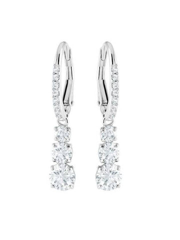 Stilla Attract Crystal Hoop Earrings Silver - SWAROVSKI - BALAAN 1