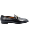 Women's Jordaan Horsebit Leather Loafers Black - GUCCI - BALAAN.