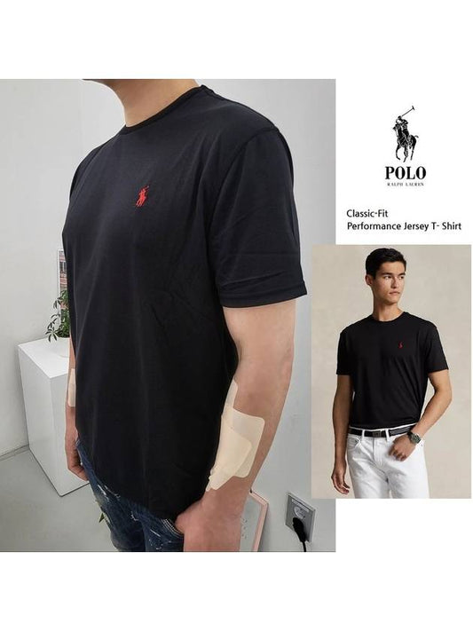 Polo short sleeve tee round t shirt performance jersey black - POLO RALPH LAUREN - BALAAN 1