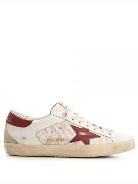 Super Star Lace Up Low Top Sneakers Red Cream White - GOLDEN GOOSE - BALAAN 2