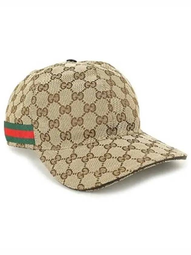 Original GG Web Supreme Canvas Baseball Ball Cap Beige Ebony - GUCCI - BALAAN 3