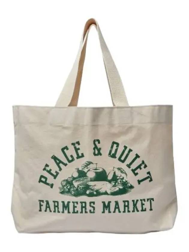 Farmers Market Print Tote Bag Natural Handbag - MUSEUM OF PEACE & QUIET - BALAAN 1