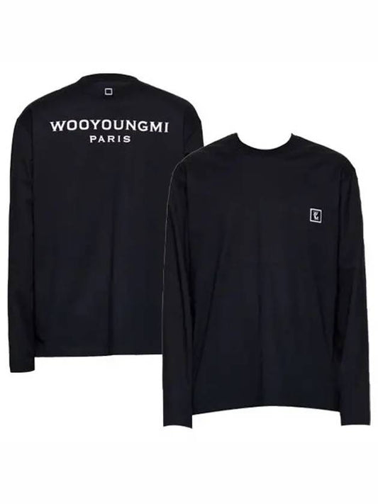 Cotton Long Sleeve T Shirt Black - WOOYOUNGMI - BALAAN 2