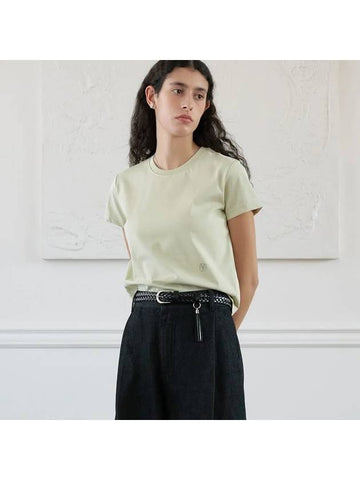 Supima Cotton Lux Crop T-Shirt Mint Green - NOIRER FOR WOMEN - BALAAN 1