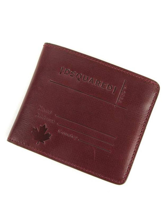 WA4103 V243 57 DEAN DAN Dark Wine Half Wallet - DSQUARED2 - BALAAN 1