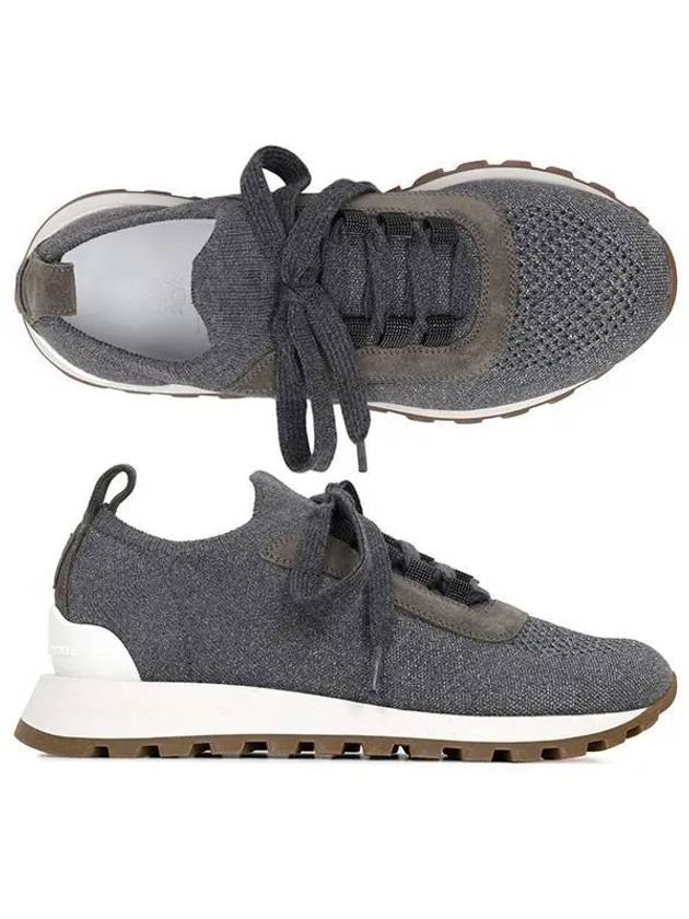 Monile Knit Low Top Sneakers Grey - BRUNELLO CUCINELLI - BALAAN 2