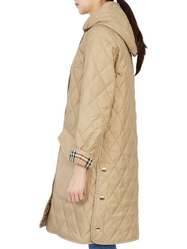 Diamond Quilted Thermoregulated Hoodie Padded Archive Beige - BURBERRY - BALAAN 7