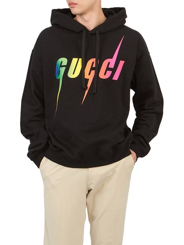 Men's Multicolor Logo Hoodie Black - GUCCI - BALAAN 6