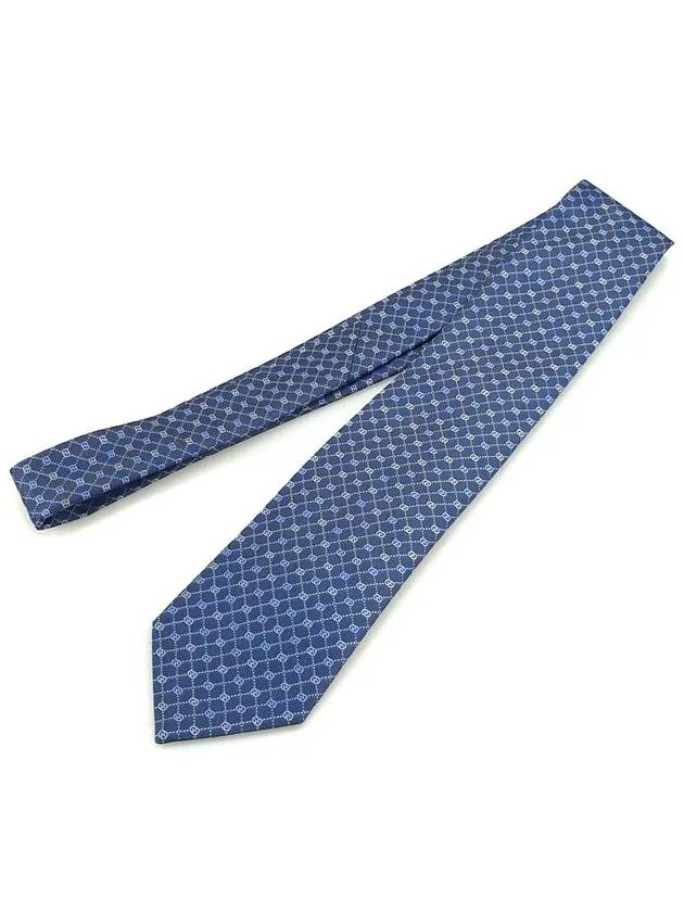 GG Dot Pattern Silk Tie Blue Silver - GUCCI - BALAAN.