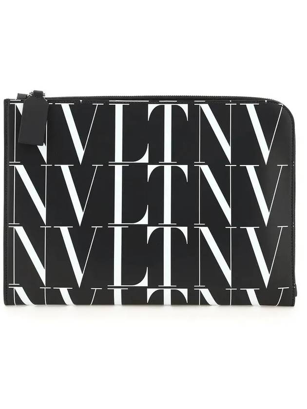 Men's VLTN Clutch Bag Black - VALENTINO - BALAAN.