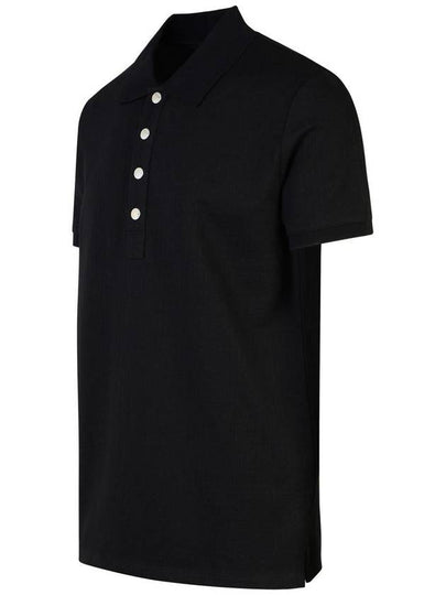 Balmain Black Cotton Polo Shirt - BALMAIN - BALAAN 2