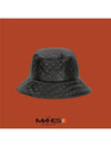 Bucket Hat Black Black Label Leather Quilted Padded Bucket Hat EC00747 - MAHES - BALAAN 3