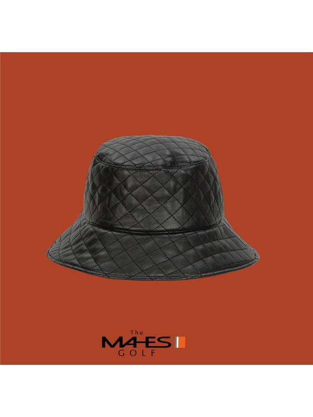 Bucket Hat Black Black Label Leather Quilted Padded Bucket Hat EC00747 - MAHES - BALAAN 3