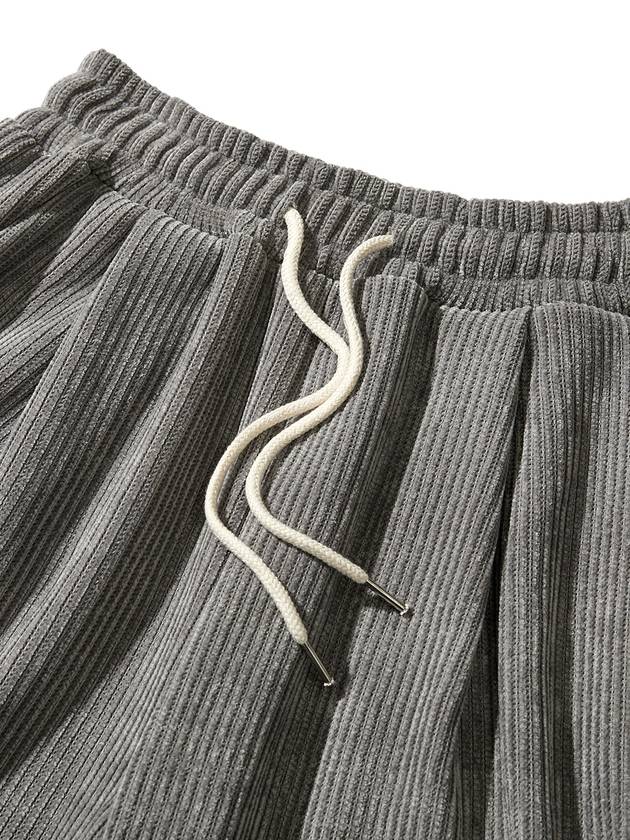 Wide One Tuck Common Corduroy Banding Pants Stone Gray - WEST GRAND BOULEVARD - BALAAN 4