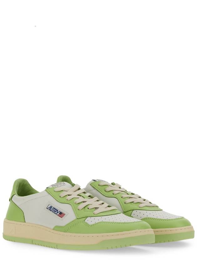 Men's Medalist Leather Low Top Sneakers Green - AUTRY - BALAAN 4