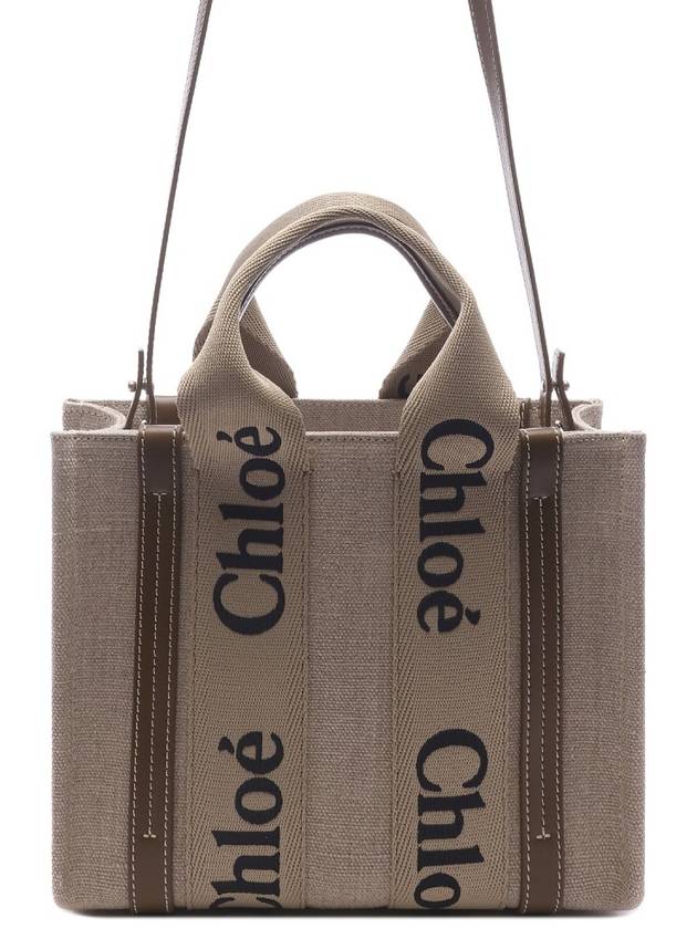 Woody Logo Small Tote Bag Brown Beige - CHLOE - BALAAN 3