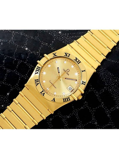 Constellation 18K Gold Plated Dial 11P Diamond Men s Watch - OMEGA - BALAAN 2