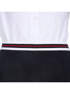 Women's Striped Band Cotton Pleated Skirt Navy - THOM BROWNE - BALAAN 6