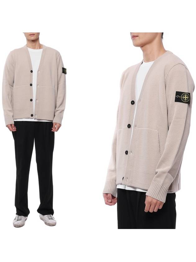 Men's Wappen Patch Button Cardigan Ivory - STONE ISLAND - BALAAN 3